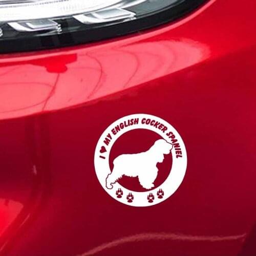 15CM*15CM I Love My English Cocker Spaniel Dog Car Bumper Decal Sticker C2-3238