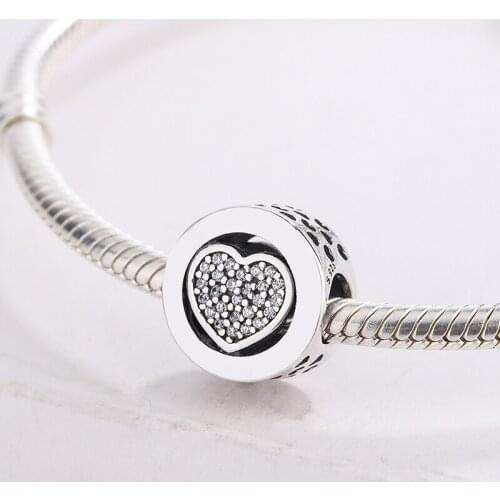 2021 New Design Good Quality Custom Pendant Round Heart-Shaped Zircon Charm Bracelet Jewelry DIY Making For Pandora