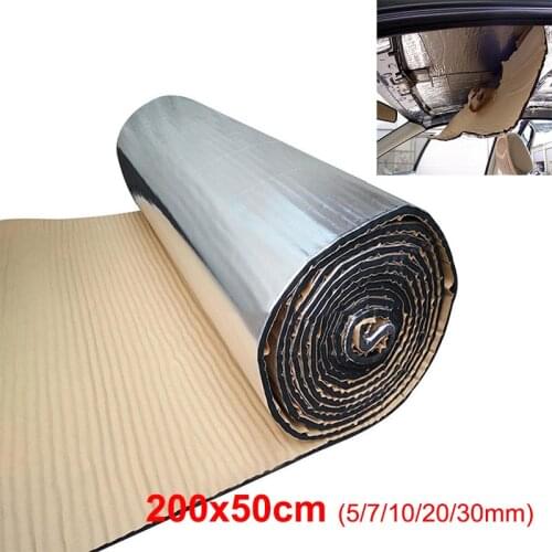 50*200CM Aluminum Foil Sound Deadener Insulation Mat Noise Heat Shield Insulation Car Deadening Foam Cotton Sound 5/7/10/20/30mm