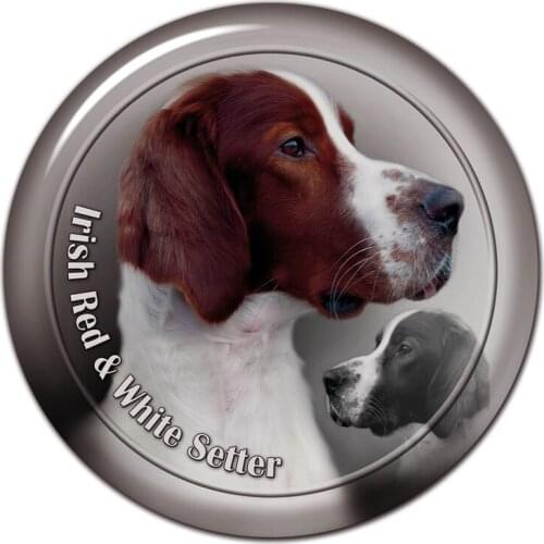 B0899# 13CM/17CM Self-Adhesive Decal Irish Red And White Setter Dog Car Sticker Decors on Bumper Rear Window Laptop
