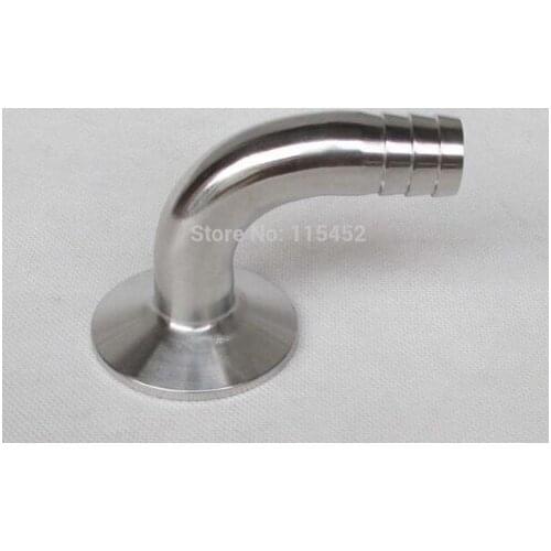 Free shipping 1.5" Tri Clamp X 19mm-108mm OD Hose Barb with 90* Bend, Sanitary Pipe fittings