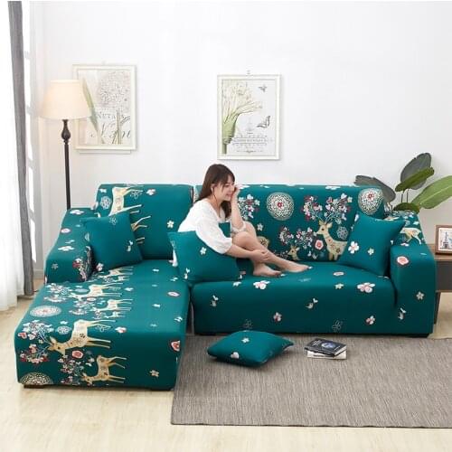 SB Stretch Slipcover Sectional Elastic Stretch Sofa Cover for Living Room Couch Cover L-shape Armchair Cover 1/2/3/4-seater