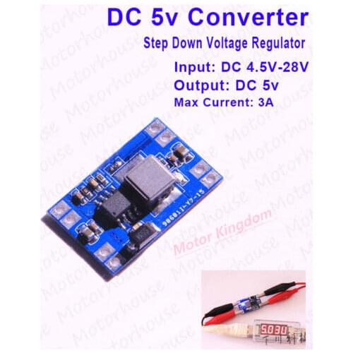 DC-DC Buck Step-down Converter 5V~28V 6V 9V 12V 24V to 5V 3A Power supply Module