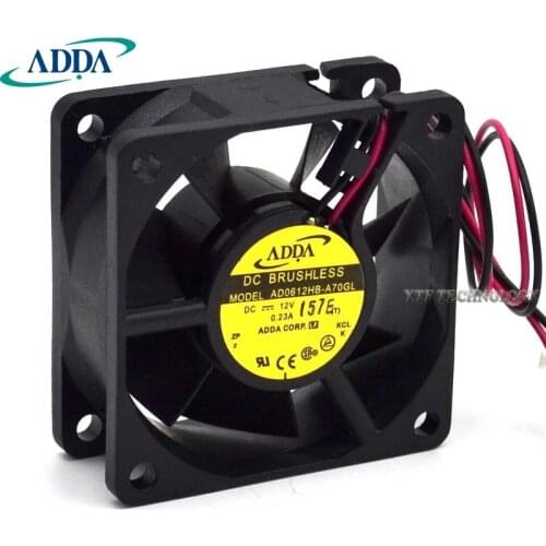 For ADDA AD0612HB-A70GL 60mm 6025 dual ball bearing cooling fan 12V 0.23A 2 line