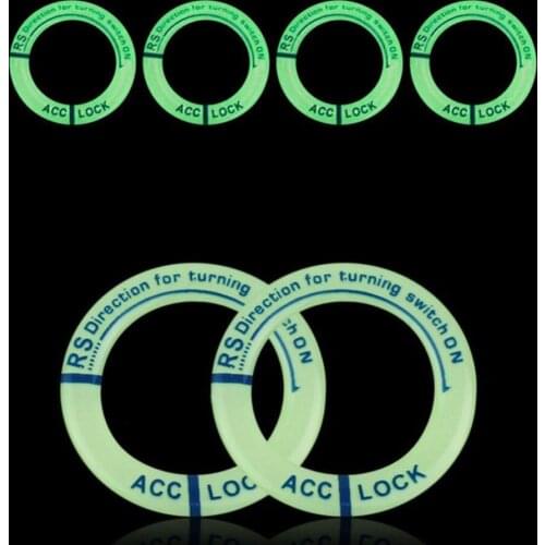 Optional Color Night Vision Light Luminous Ignition Switch Sticker Glow Key Ring Hole Cover #268465