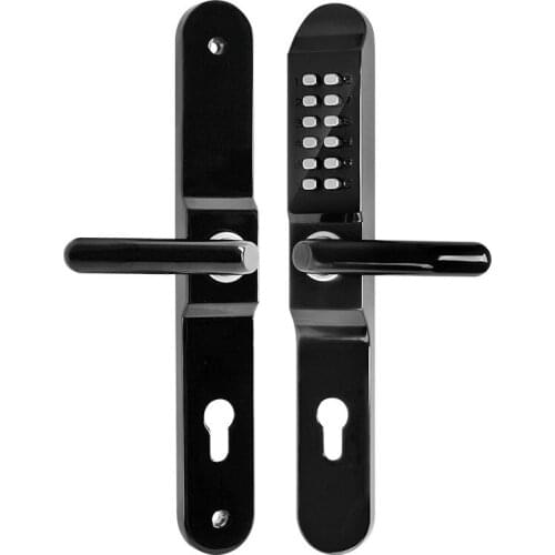 Double-sided mechanical password lock door lock broken bridge aluminum plastic steel door outdoor yard fence iron door with key