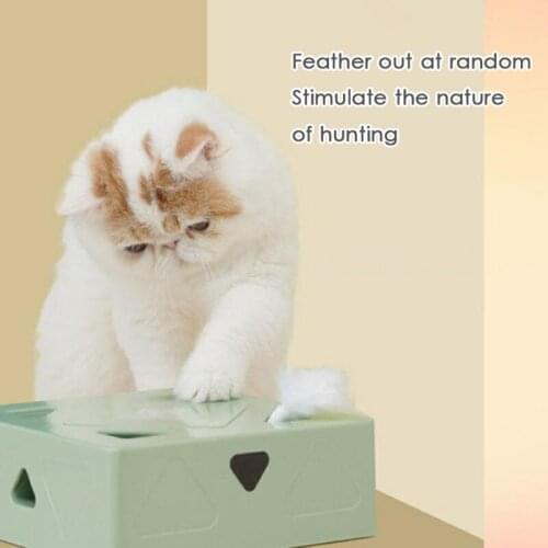 A Electric Cat Toy Sqaure Magic Box Smart Teasing Cat Stick Crazy Game Interactive Cats Feather Toys Cat Catching Mouse Toys