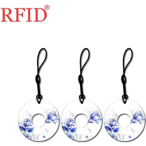 ID 125khz EM4100 TK4100 45MM Read Only Key Fobs Token Tags RFID Card Dropping Glue Circular Keychain Access Control Card 10pcs