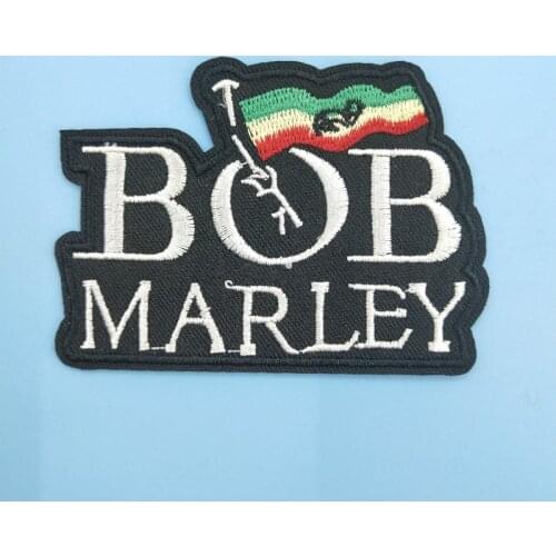 Jamaica Bob Marley Reggae Music Style DIY Embroidered Iron on Appliques Clothing Apparel Patch Accessory