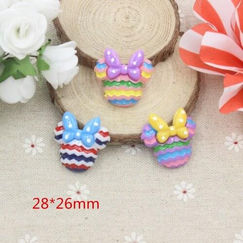 15pcs/lot kawaii resin mouse mix colors Resin Cabochon Flatbacks Flat Back Hair Bow Center Crafts Making