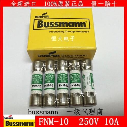 10*38mm BUSSMANN FNM-10 American imported delay ceramic fuse 250V 10A