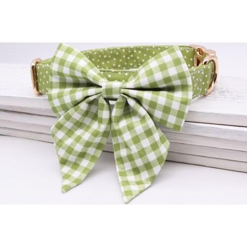 Classical Girly Dog Collar Bow for Pet Dog Cat with Rose Gold Metal Buckle