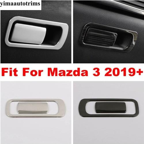 Stainless Steel Interior Glove Box Copilot Storage Switch Handle Frame Sequins Cover Trim Accessories For Mazda 3 2019 - 2021