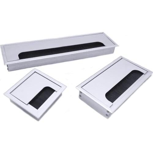 Aluminum Alloy Square Wire Hole Cover Desktop Computer Desk Threading Box JA55