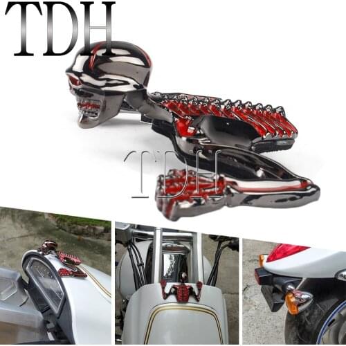 Motorcycle Sticker Ghost Skull Ornament Visor For Harley BMW Honda Suzuki 4.5'' 5.75'' 7'' Headlight Mudguard Skeleton Accent