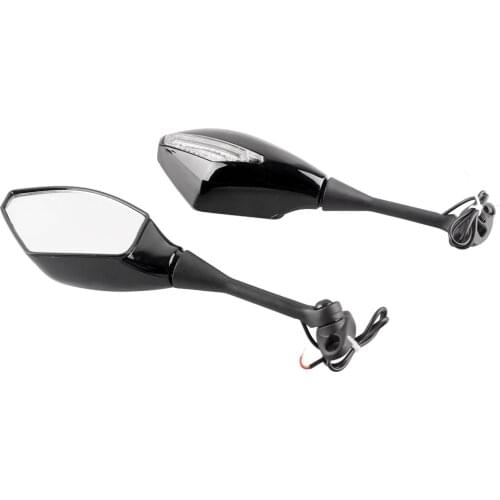 Motorcycle Rear View Rearview Mirrors Side Mirror w/ LED Turn Signals Blinker Lights for Honda CBR600RR CBR1000RR 2003-2008