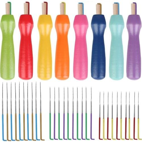 LMDZ Needle Felting Kit Wool Felt Needles Artesanato Wool Felt Pocked Needles Set DIY Craft Felt Tools with Color Wooden Handle