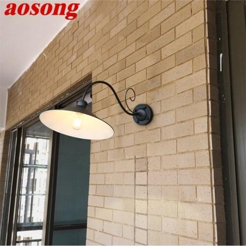 AOSONG Wall Lamp Outdoor Classical Sconces Light Waterproof Horn Shape Home LED For Porch Villa