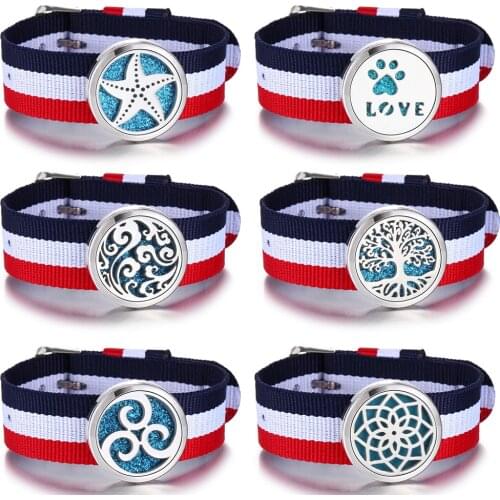 New Aromatherapy Bracelet Stainless Steel Essential Oil Diffuser Locket Wristband Wristbands Bracelet with 10pcs Shining Pad