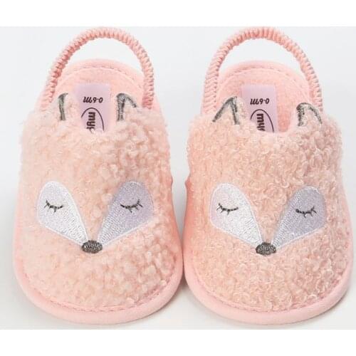 Toddler First Walkers Cartoon Baby Girl Shoes Baby Shoes Winter Indoor Slippers Plus Velvet Prewalker