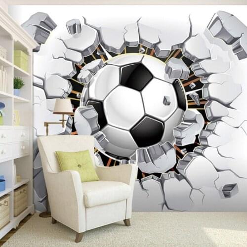 Custom 3D Stereoscopic Football Wallpaper for Wall 3d Childrens Bedroom Background Mural Wallpaper 3D Wall Papers Home Decor