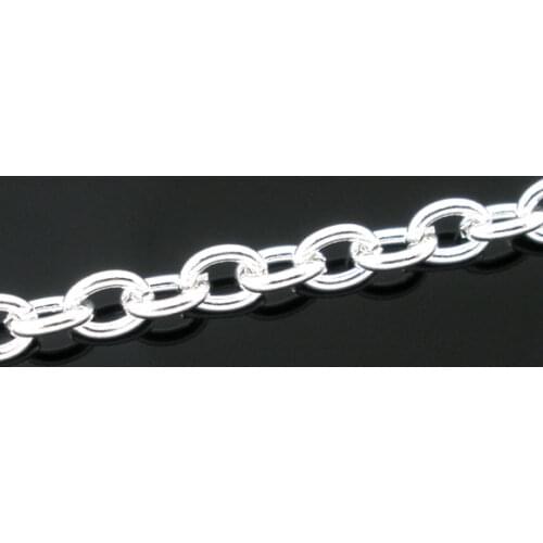 Lovely 10M Silver Plated Cable Chains Findings 3.5x2.5mm (B05737)