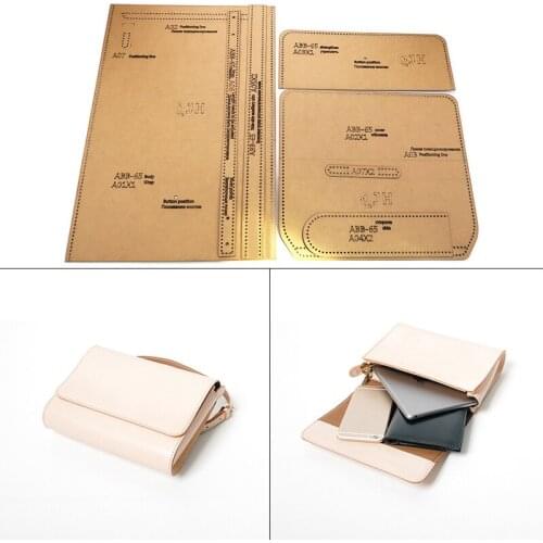 Sewing Leather Messenger Bag Stencil, Ladys Handbag Kraft Paper Template, DIY Leather Craftwork Single Bag Mould Supplies Tool