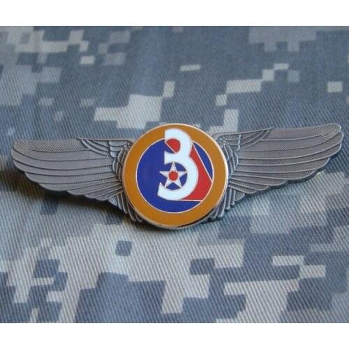 WW2 thirdly Air Force 3th AF USAF Military Pilot Wing Badge Insignia Metal Pin Military Store
