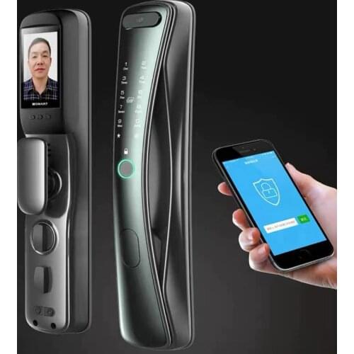 Smart Door Lock With Camera Biometric Fingerprint Lock Security Password Lock Key IC Card Electronic Lock With Lock Cylinder