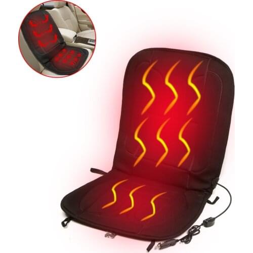Universial Front Car Seat Covers Electric Black Heated Cushions12V Plug IN Car Heated Seat