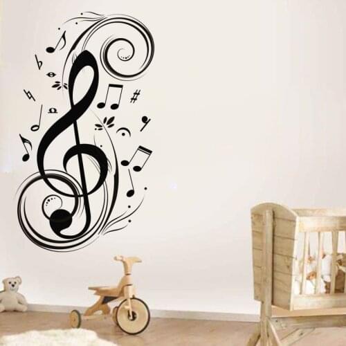 Musical Notes Vinyl Wall Sticker Removable Music Wall Art Decal For Music Studio/Living Room Decoration