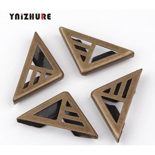 Book Scrapbooking Corner Albums Folders Corner Protectors Bronze Tone Half Hollow Cover Fit 3mm Thickness 10PCs