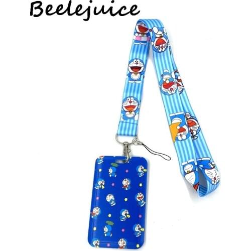 12sets Cartoon Doraemon Credit Card ID Holder Bag Student Women Travel Card Cover Badge Gifts Accessories Work Name Card Holder