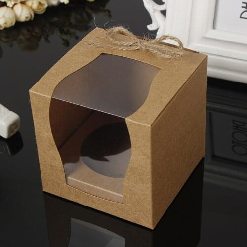 12x Vintage Paper Cake Cupcake Box Bakery Box With Window Wedding Favor Gift