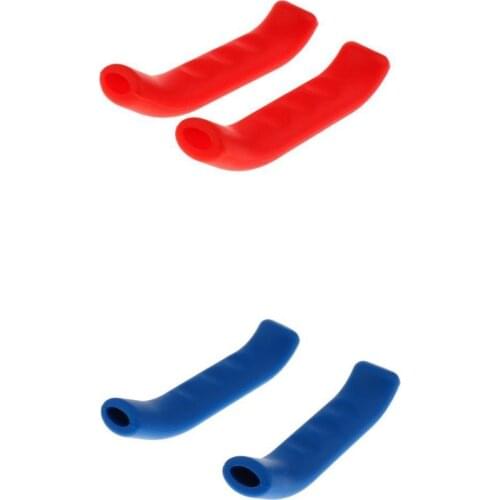 2 Pair MTB Bike Brake Lever Cover Handlebar Sleeve Brake Parts Red Blue