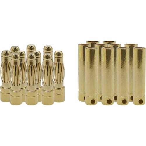 20Pair Bullet Connector Male Female Gold Plated Copper 2mm 3mm 3.5mm 4mm Banana Plug for RC Battery Motor ESC