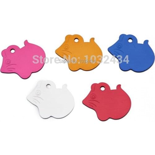 200 pcs/lot Mouse Shaped Custom Engraved Pet Cat Dog ID Tag Pendant Pet ID Name Tag Free Shipping