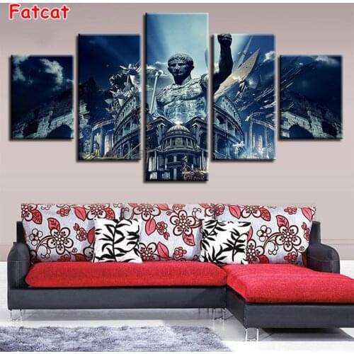 Diamond Best selling home art, ancient Roman Colosseum drill Cross Stitch Diamond Embroidery Rhinestone Painting 5pcs PP2280