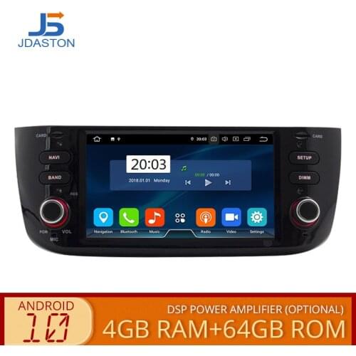 JDASTON Android 10 Car Multimedia Player For Fiat Abarth Punto EVO Linea 2012-2016 Octa Cores 4G+64G 1 Din Car Radio GPS Stereo