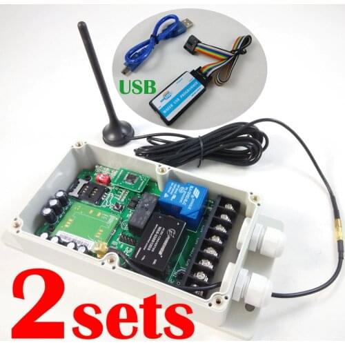 Free shipping 2sets Order GSM remote control box ( double channel relay output switch )(QUAD band design)