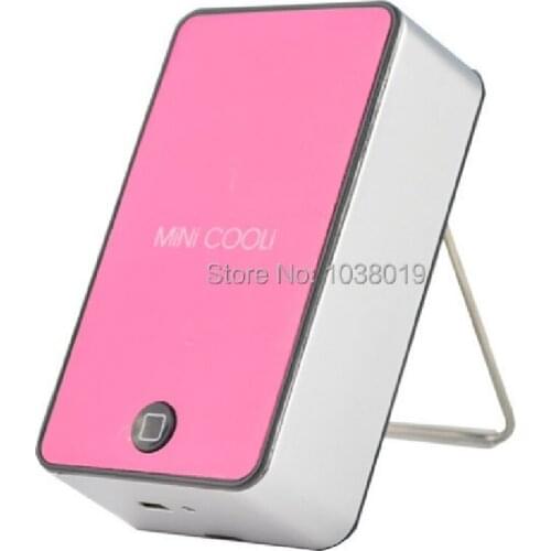 C1-1,Free shipping,Mini Portable HandHeld Table Air Conditioner Cooler Cooling Bladeless Fan USB Rechargeable Battery,Ventilador
