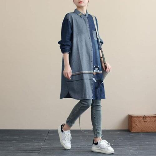 Женские джинсовые рубашки F&JE China At AliExpress