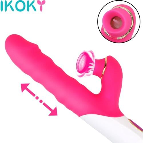 G Spot Rabbit Vibrator Clitoris Stimulator Licking Sucking Sex Shop toys Sex Toys for Women Telescopic Dildo Vibrator