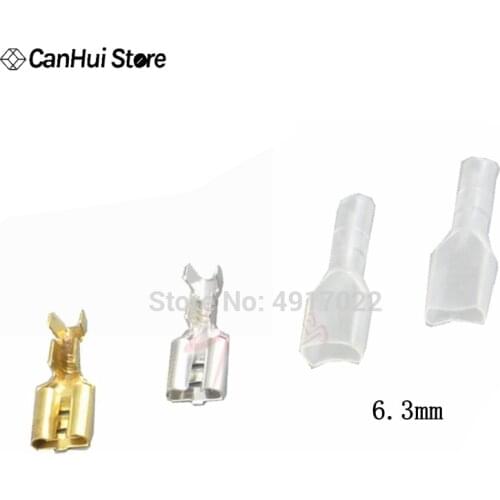 Female Terminals 6.3 mm with transparent sheath inserted spring 6.3mm Female connector terminal Faston with insulator for wire