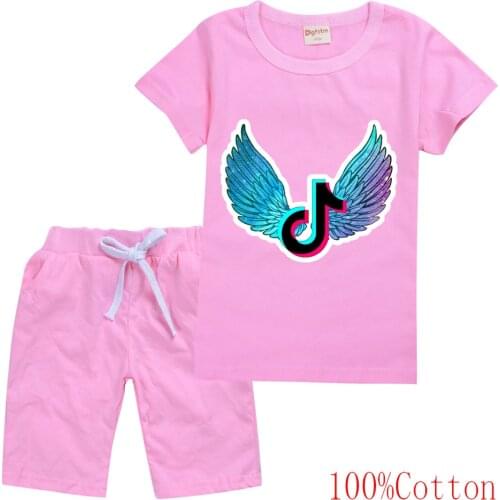 TIK TOK Baby Boys Clothes Sets Summer Baby Girls Clothes T-Shirts and Shorts Outfit Kids Costume Suit Teenagers Sport Suits