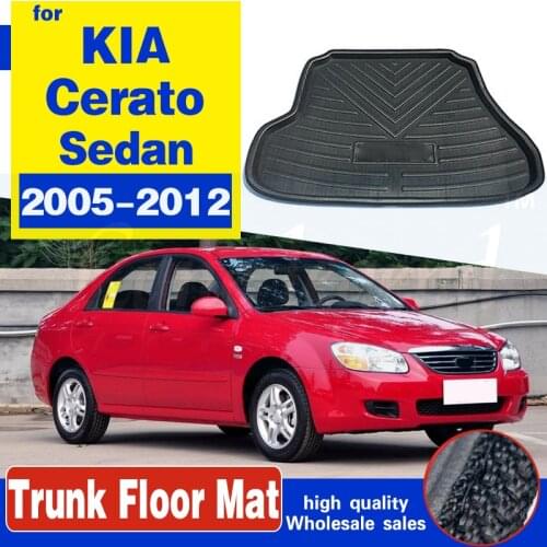 Boot Cargo Liner Rear Trunk Mat Floor Tray Carpet Protector Tailored Pad For Kia Cerato Sedan 2005-2012 Waterproof Non-slip Pad