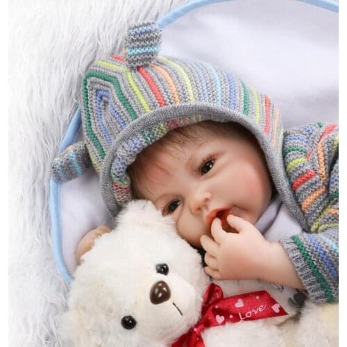 20 Inch Reborn Dolls 50cm Soft Silicone Reborn Dolls Cloth Body Newborn Babies Toy Boneca Baby Doll For Kid Birthday Gift