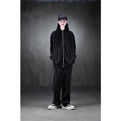 Big fashion mens new solid color corrugated zipper loose casual fashion thin jacket coat spring and summer