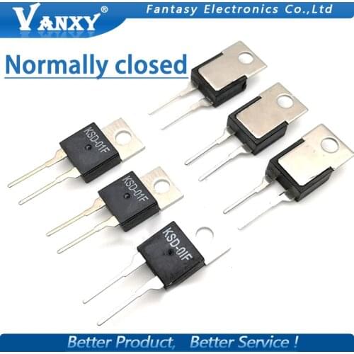 5PCS KSD-01F 40 45 50 55 60 65 70 80 85 degree normally closed thermostat switch Temperature Control TO-220 KSD-01