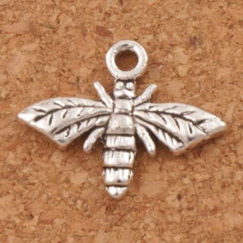 Bee Flying Charm Beads Pendants Fashion 60PCS New 17.2x13.5mm zinc alloy Cute Jewelry DIY L962
